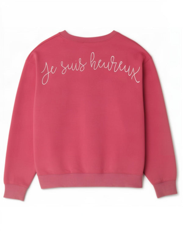 Topshop Damska bluza oversize z grafiką, UK 10, mała, różowa, bawełniana