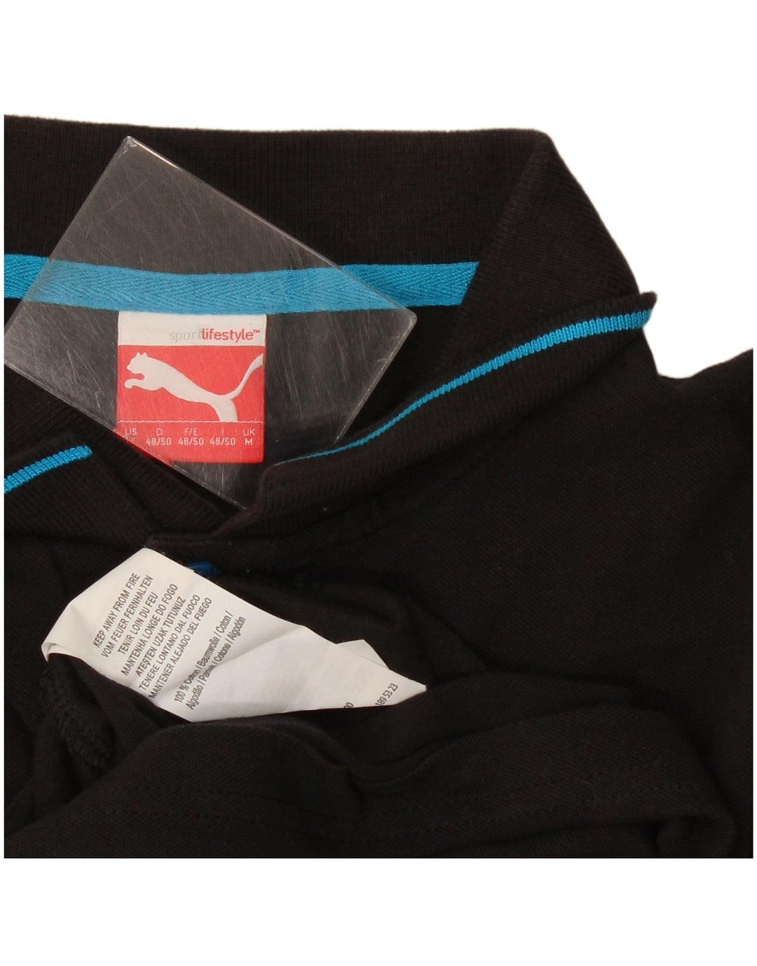 Męska koszulka polo Puma, średnia czarna, bawełniana