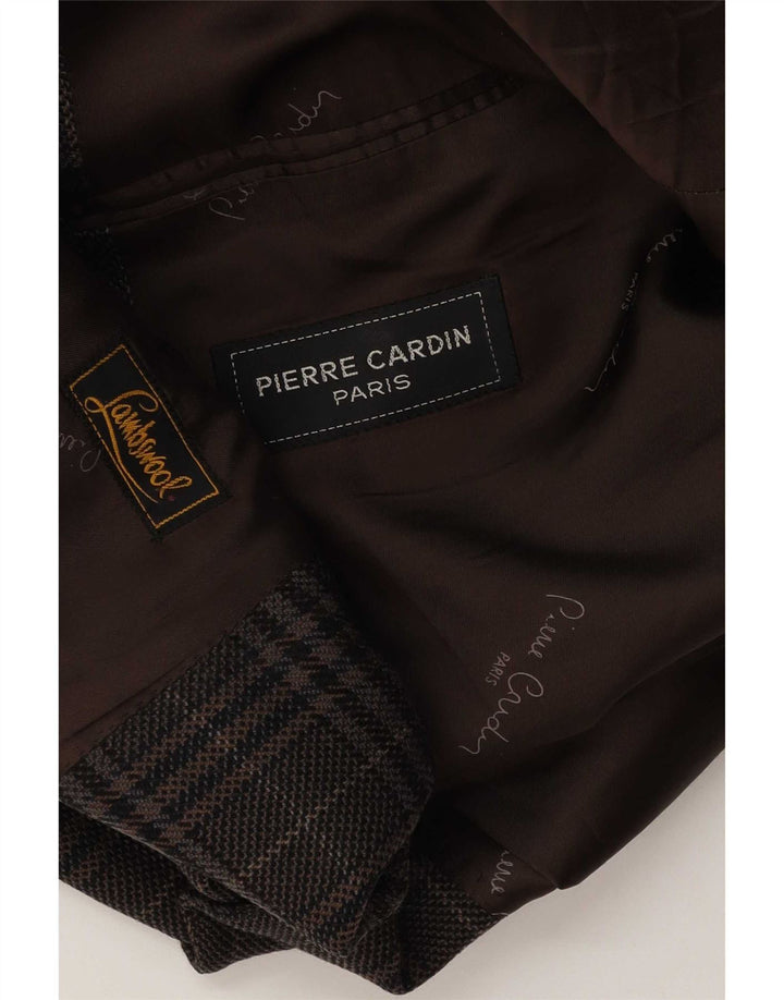 Męska marynarka Pierre Cardin zapinana na 2 guziki UK 40, duża, brązowa pepitka