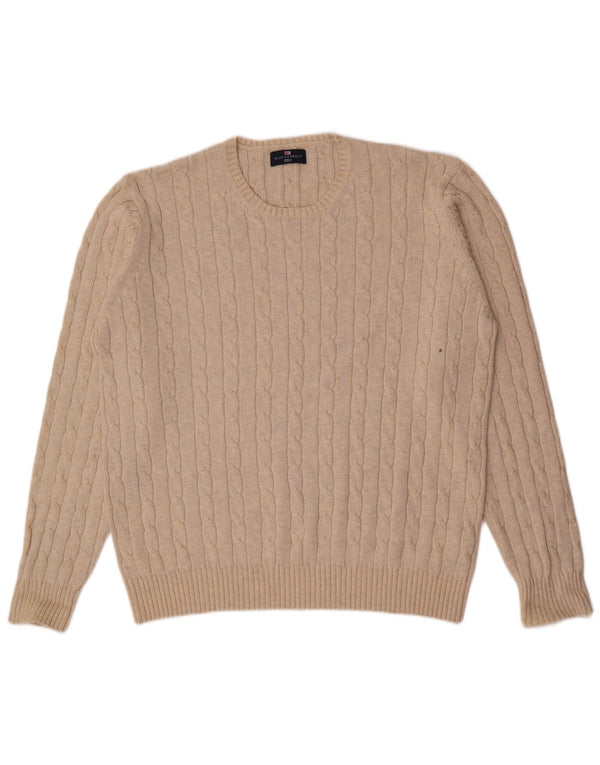 Marks & Spencer Męski sweter z okrągłym dekoltem XL, beżowy