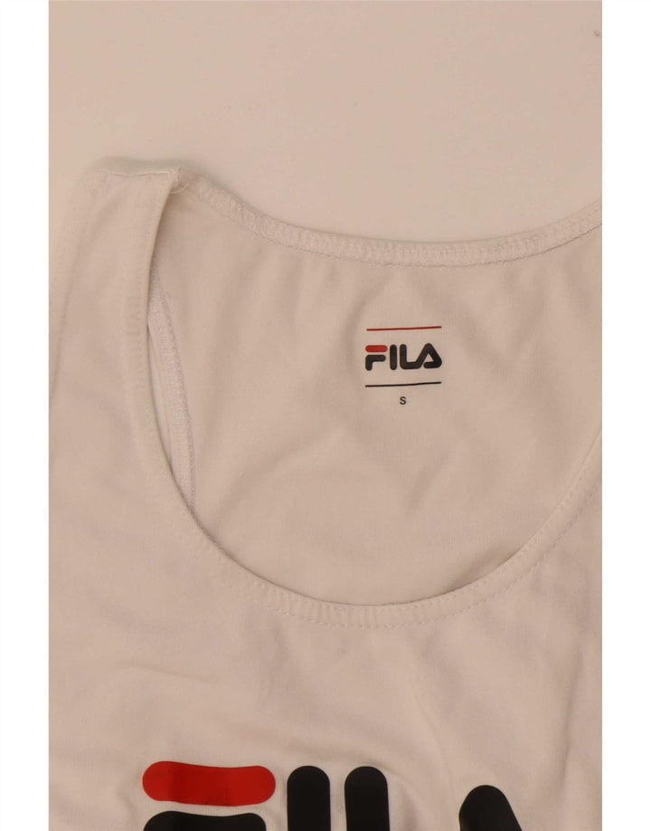 Damska kamizelka Fila Crop Graphic Top UK 8 Small White