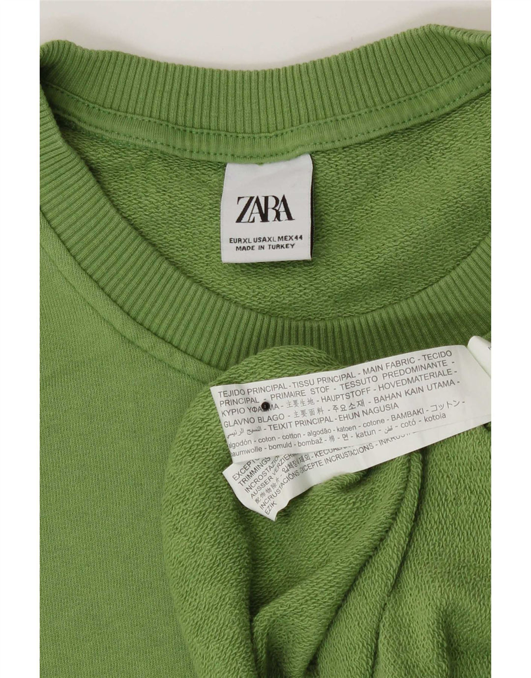 Męski sweter Zara XL, zielony, bawełniany