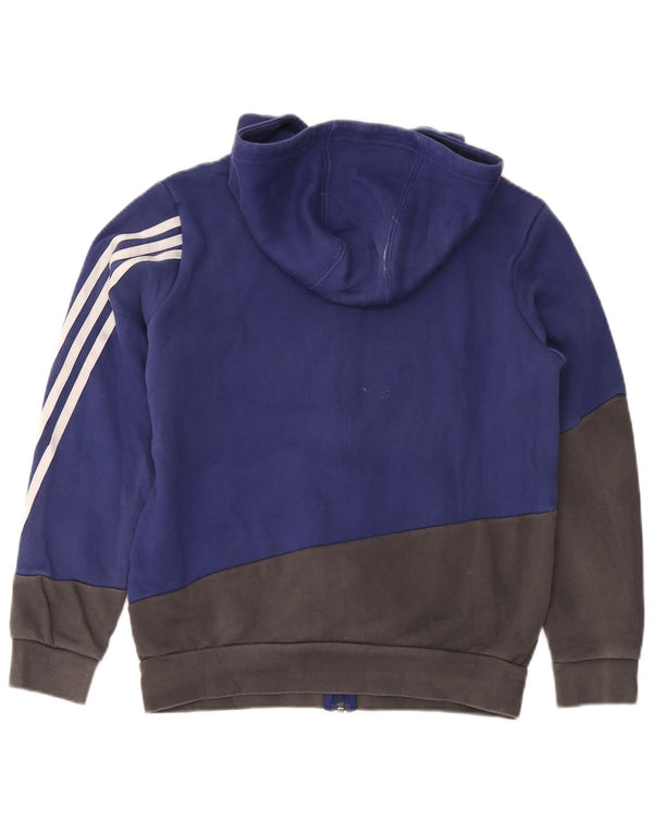 Bluza chłopięca Adidas z zamkiem błyskawicznym, 13-14 lat, bawełniana w kolorze granatowym