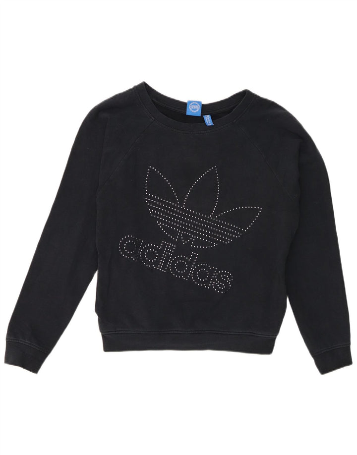 Damska bluza Adidas Graphic Oversize Jumper UK 10, mała, granatowa