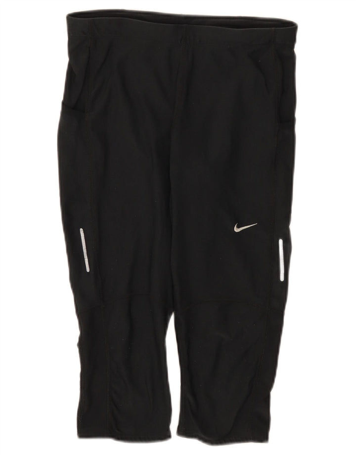 Damskie legginsy Nike Dri Fit Capri UK 12, średni czarny poliester