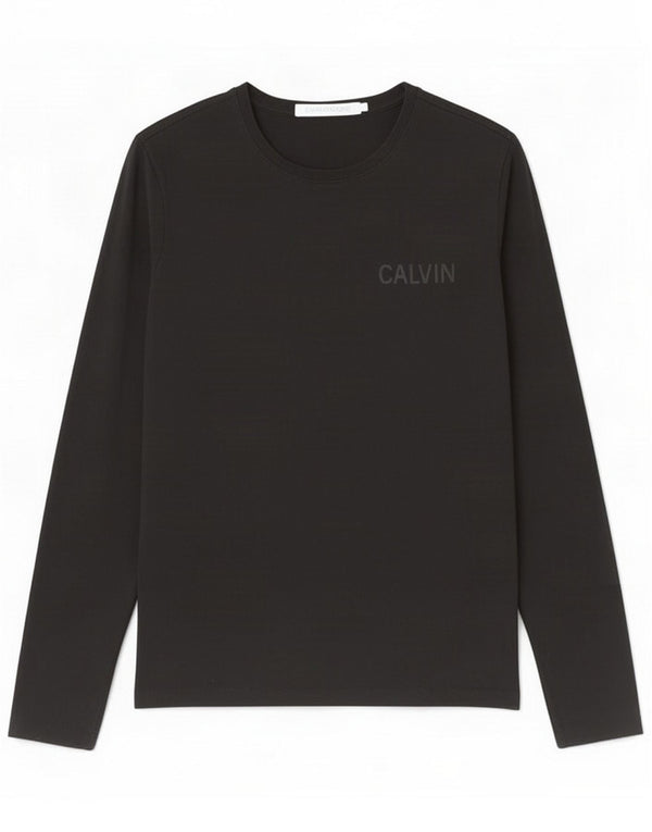 Calvin Klein Jeans Mens Graphic Top Long Sleeve Small Black Cotton