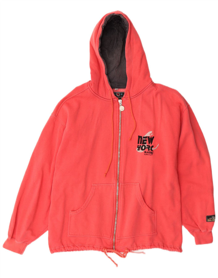 Męski sweter z kapturem i zamkiem błyskawicznym Uncle Sam, średnio czerwony, bawełniany