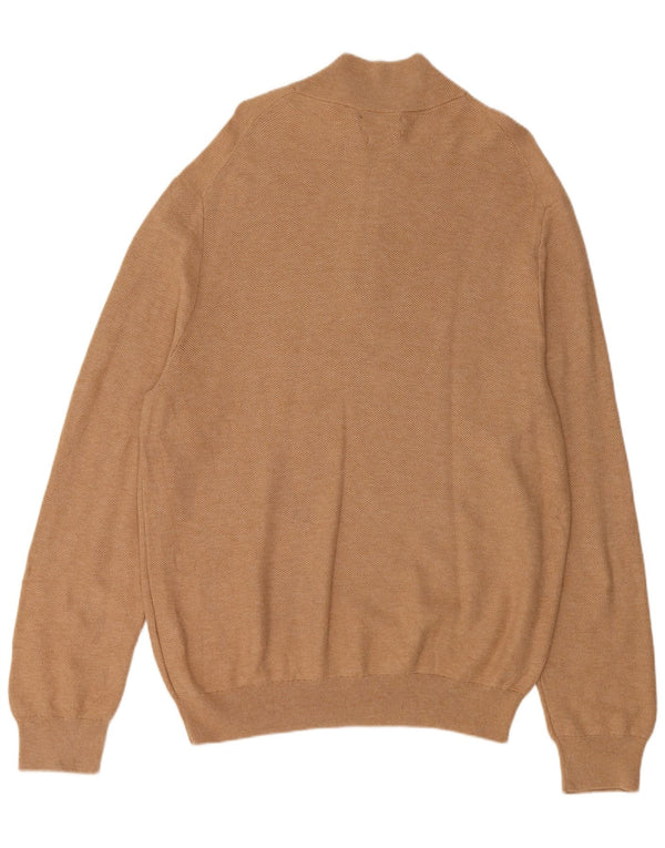 Polo Ralph Lauren Męski sweter z zamkiem błyskawicznym XL, beżowy, bawełniany