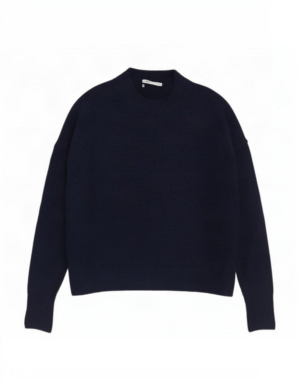 Damski sweter oversize z okrągłym dekoltem Zara UK 10, mały, granatowy