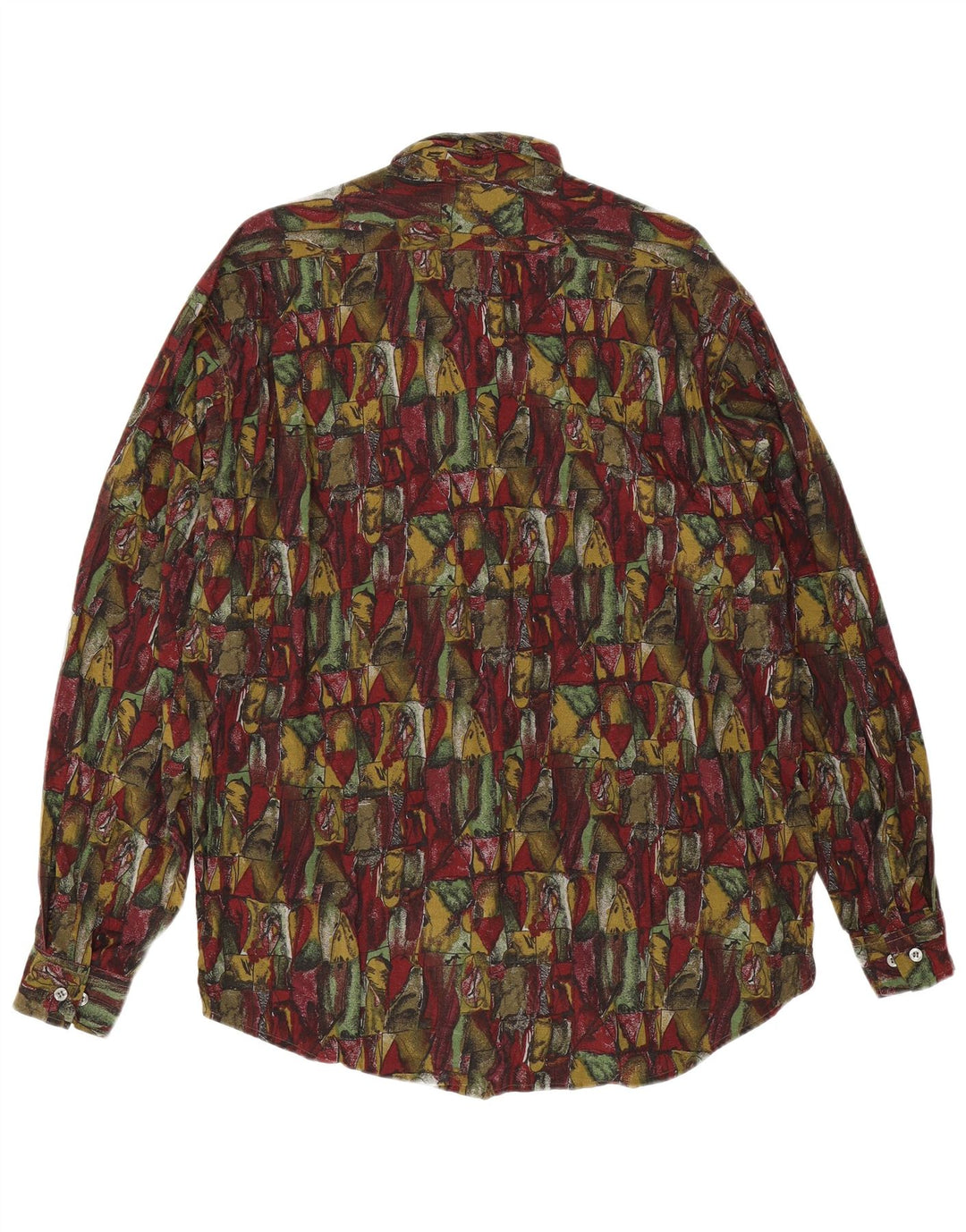 Koszula męska w stylu vintage w abstrakcyjny wzór, duża, bordowa wiskoza
