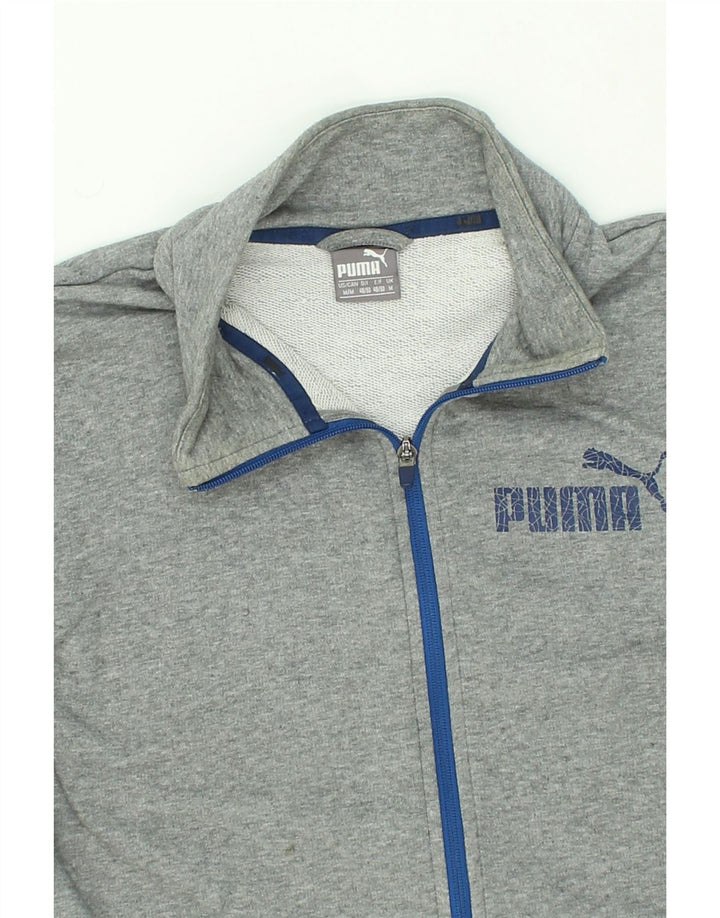 PUMA Mens Tracksuit Top Jacket Medium Grey Cotton | Vintage Puma | Thrift | Second-Hand Puma | Used Clothing | Messina Hembry 