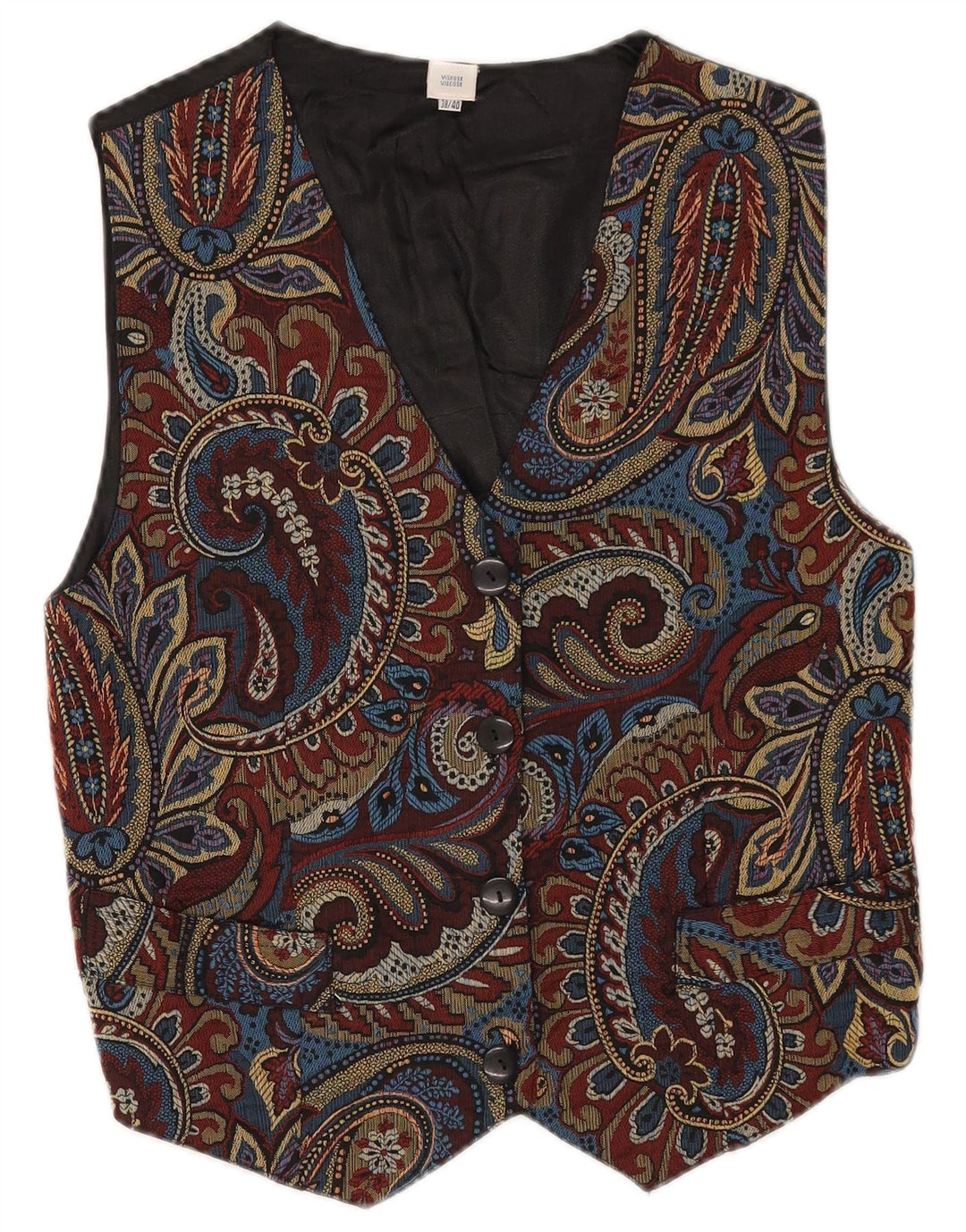 Kamizelka damska Vintage EU 38/40 Średnia wielobarwna wiskoza Paisley