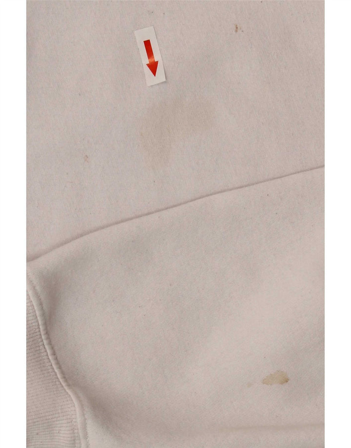 Damski sweter oversize z kapturem Zara UK 10, mały, biały, bawełniany