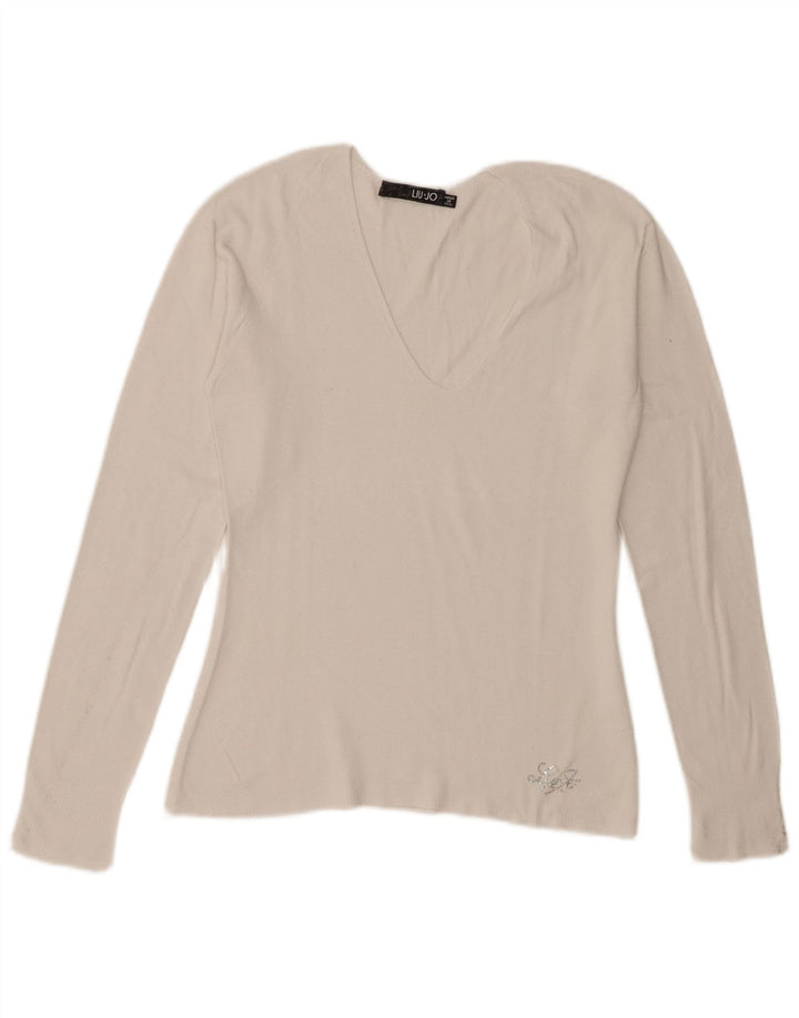 Damski top Liu Jo z długim rękawem IT 42, średni biały