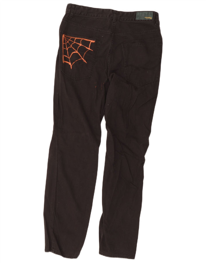 Męskie proste dżinsy Jack & Jones W32 L32 Czarne bawełniane