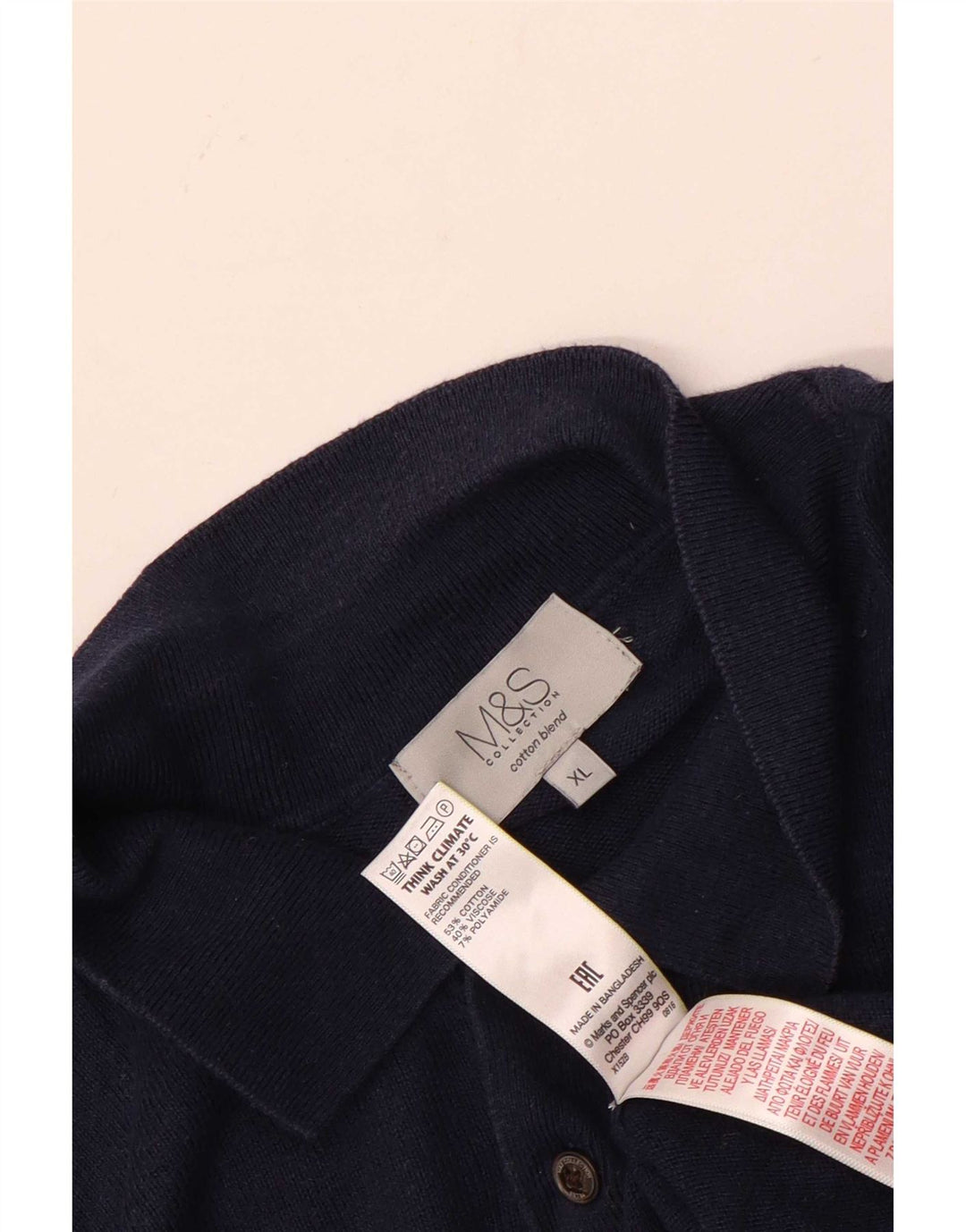 Marks & Spencer Męski sweter polo XL granatowy