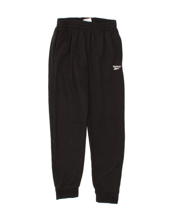 REEBOK Boys Tracksuit Trousers Joggers 13-14 Years Large Black Polyester Vintage Reebok and Second-Hand Reebok from Messina Hembry 