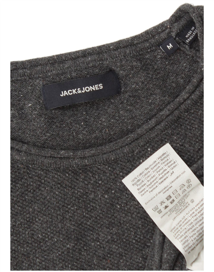 Męski sweter Jack & Jones z okrągłym dekoltem, średnioszary, bawełniany