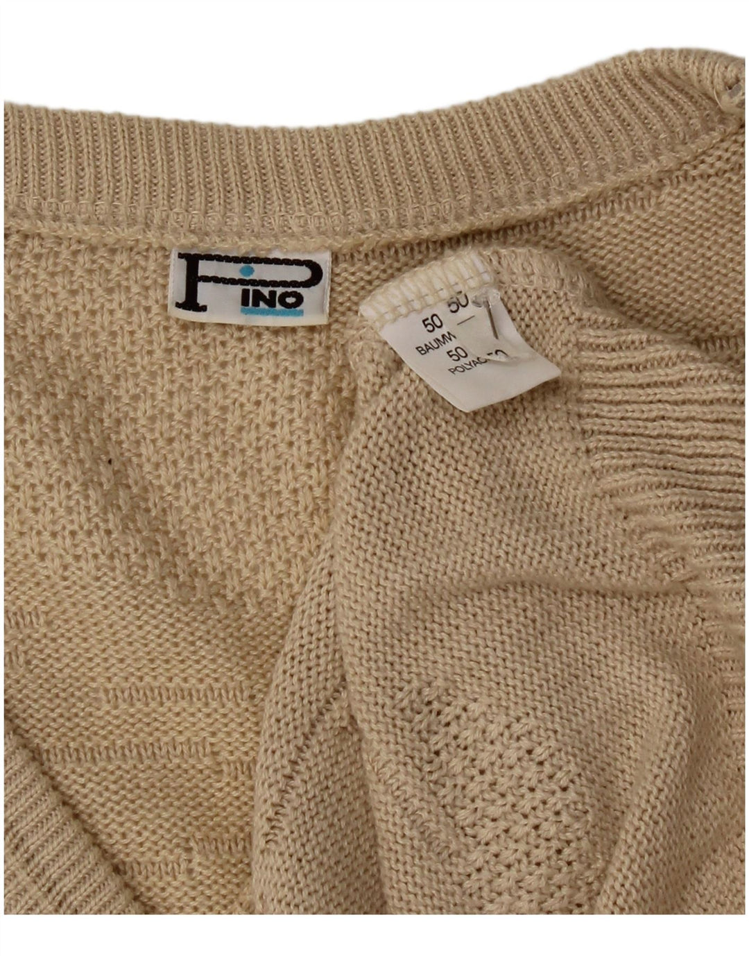 Podkoszulek męski w stylu vintage, kamizelka IT 50, średnia beżowa bawełna
