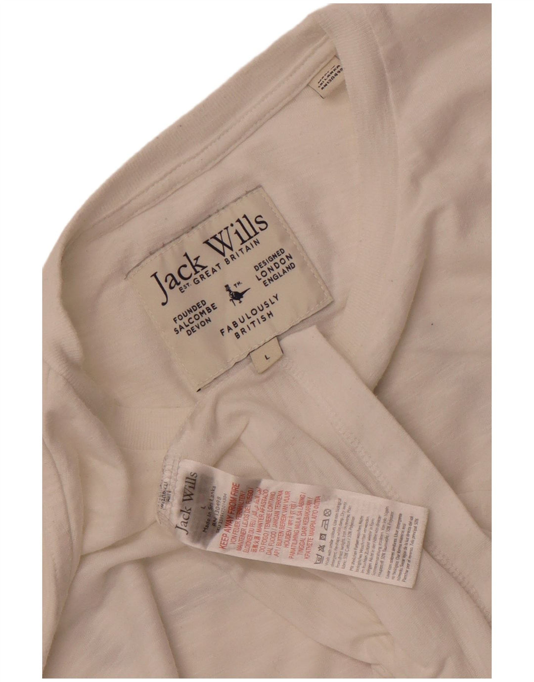 Męski T-shirt z grafiką JACK WILLS, duży, biały, bawełniany