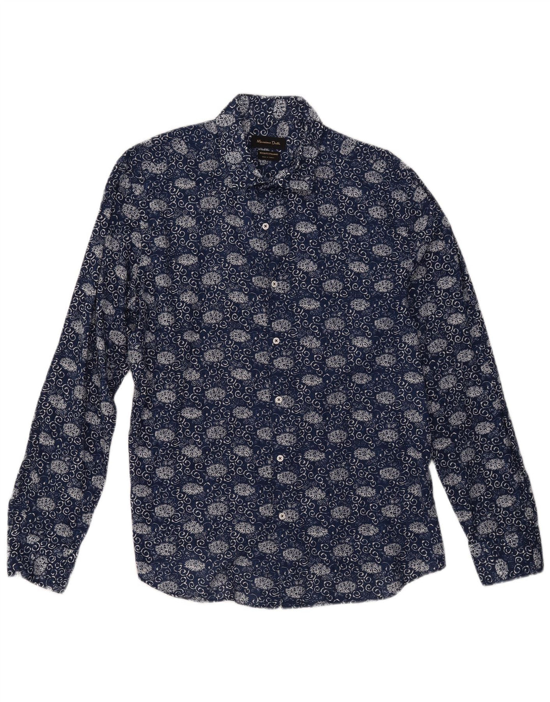 Koszula męska Massimo Dutti XL granatowa w kwiaty