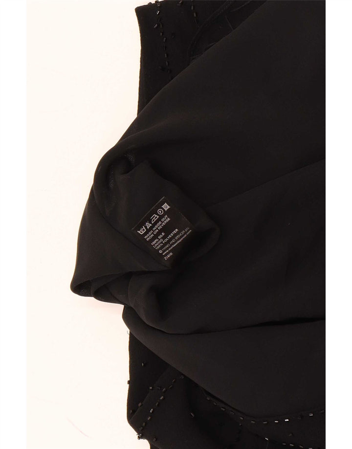 Marks & Spencer Damska bluzka bez rękawów UK 20 2XL Czarny jedwab