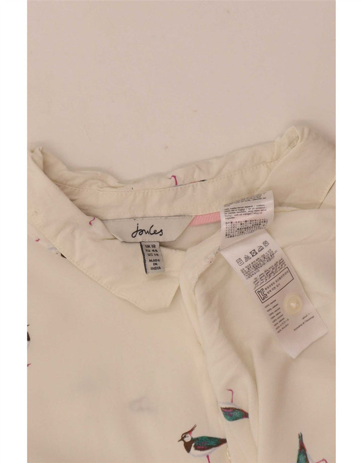 Damska bluzka oversize Joules z abstrakcyjnym wzorem UK 18 XL, biała