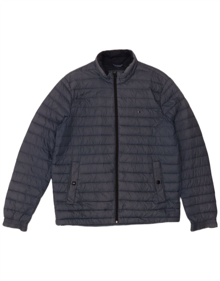 Męska ocieplana kurtka Tommy Hilfiger UK 40, duża granatowa, poliamidowa