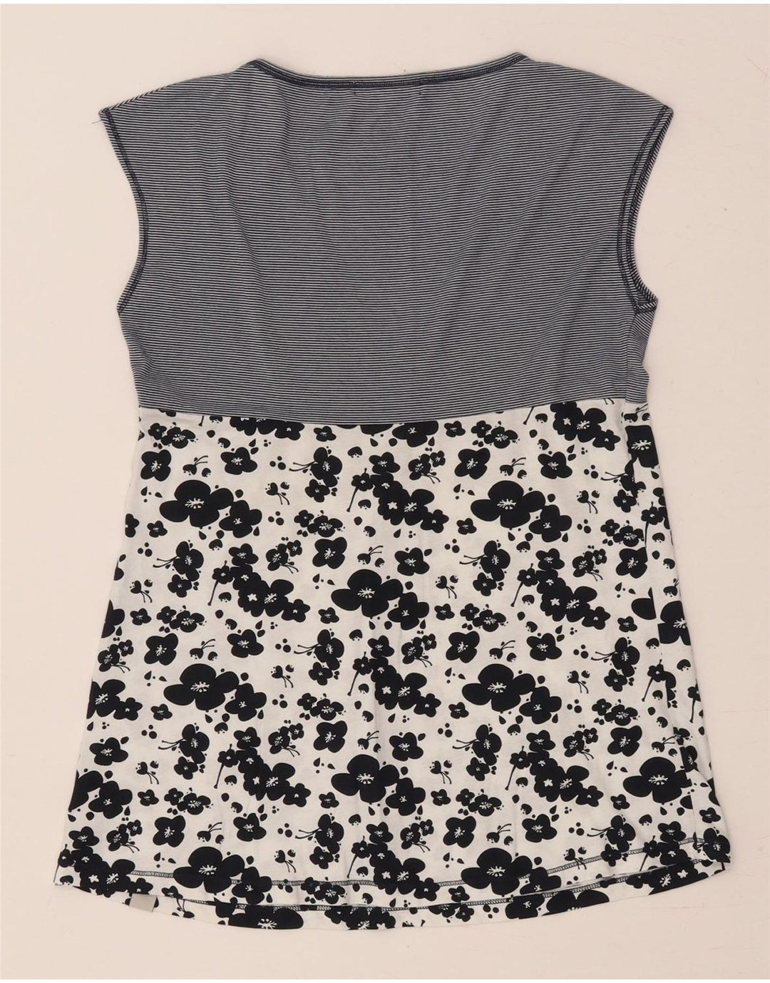 CONVERSE Damska bluzka bez rękawów Top UK 12 Średni granatowy, bawełniany w kwiaty