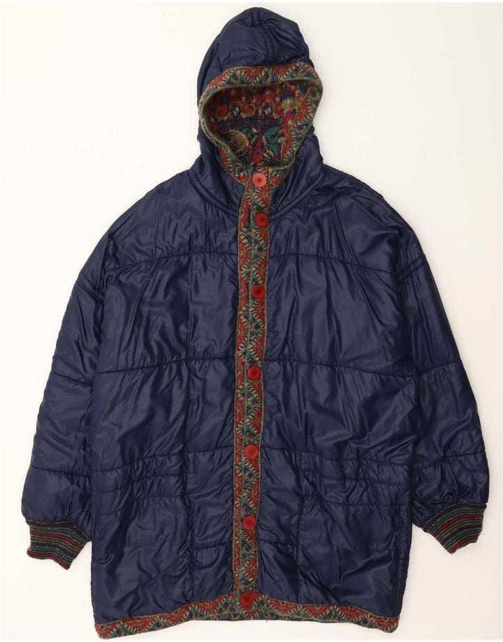 Dwustronna kurtka męska w stylu abstrakcyjnym w stylu vintage UK 42 XL, wielobarwna