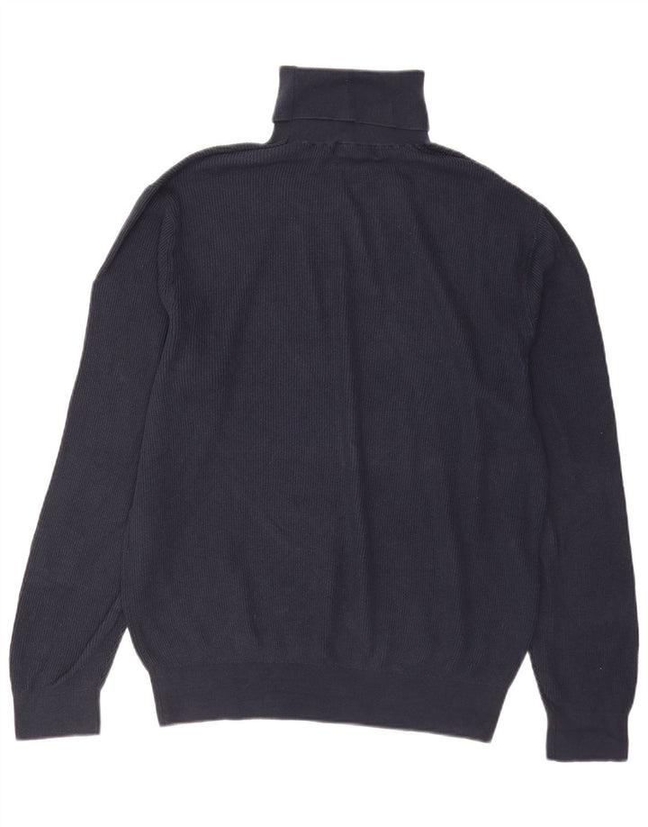 Męski sweter Nautica z wywijanym dekoltem, duży, granatowy, bawełniany