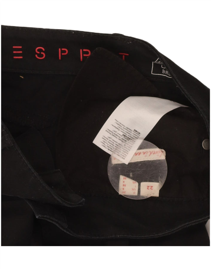 ESPRIT Womens Straight Capri Trousers UK 8 Small W30 L22 Black Cotton