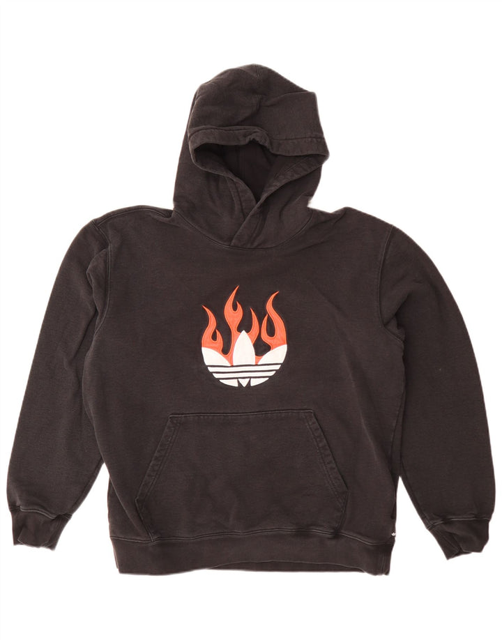 Męska bluza z kapturem Adidas Graphic, średnia czarna, bawełniana