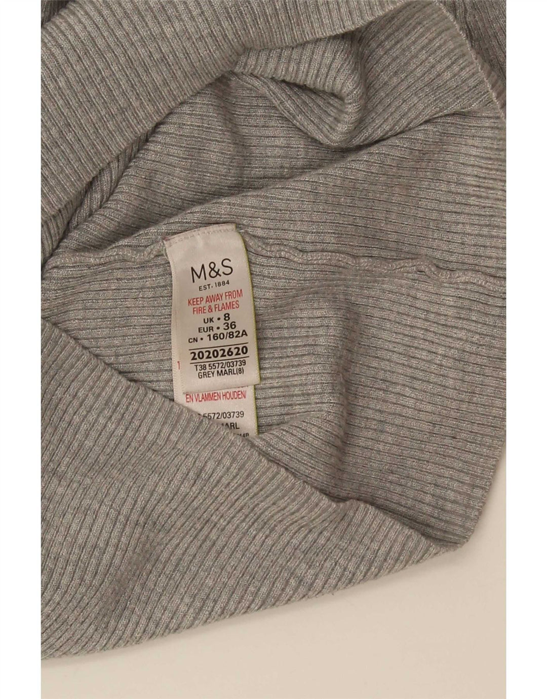 Marks & Spencer Damski sweter z golfem UK 8 Small Szara wiskoza
