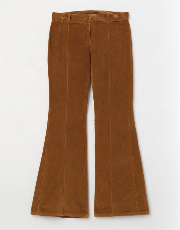 Spodnie sztruksowe damskie Vintage UK 10 Small W28 L30 Brązowa bawełna