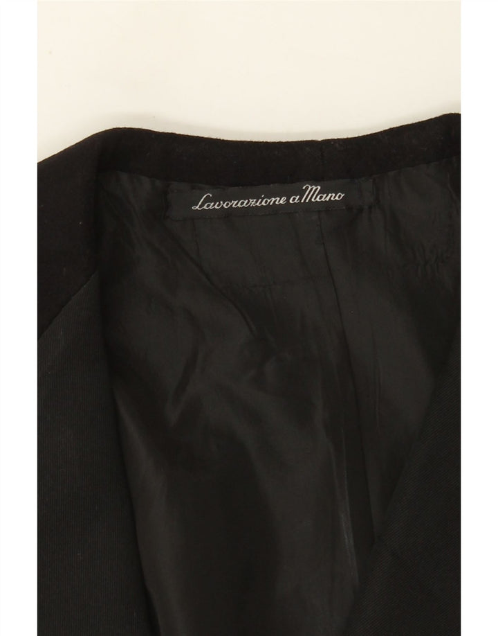 Vintage męska marynarka zapinana na 1 guzik UK 36 Small Black