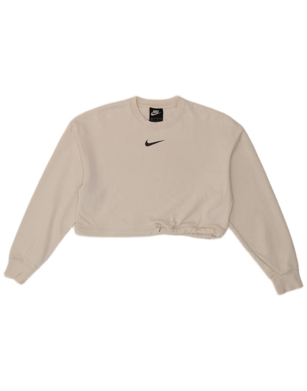 Damska bluza dresowa Nike Oversized Graphic Crop UK 6 XS Biała bawełna