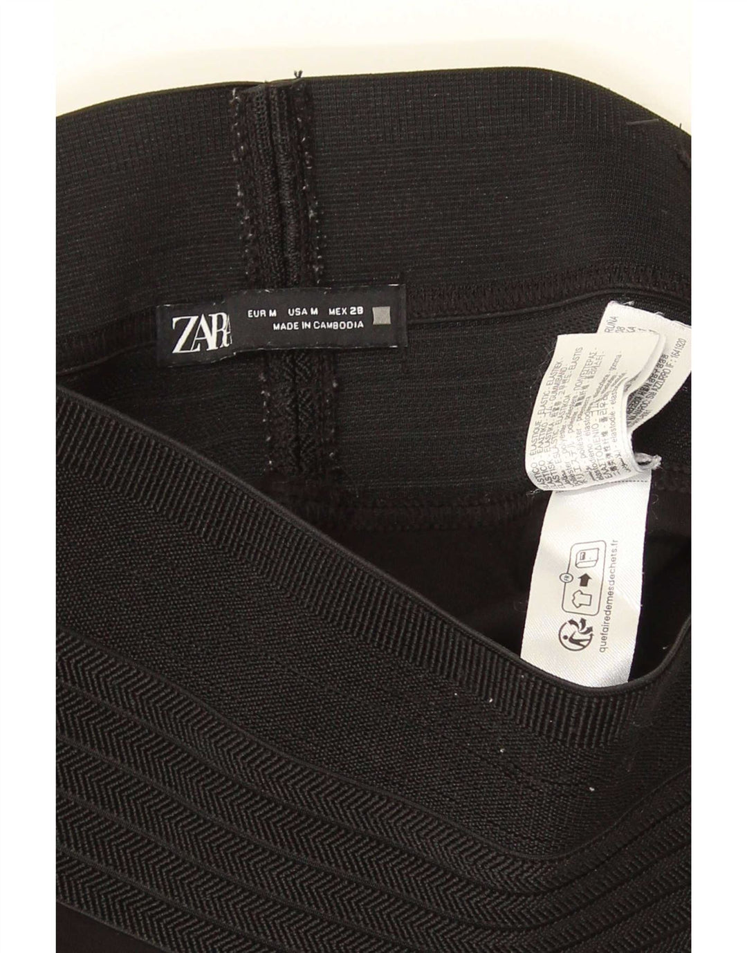 Damskie legginsy z wysokim stanem Zara, średni czarny poliester