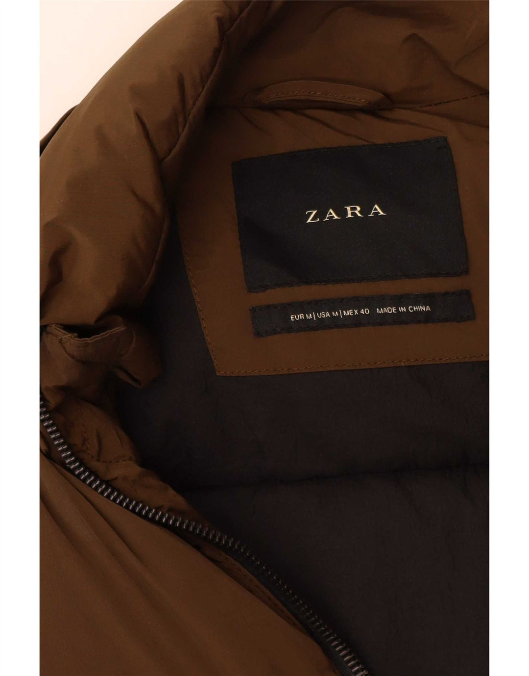 Męski ocieplany płaszcz Zara UK 38 Medium Khaki Nylon Biker