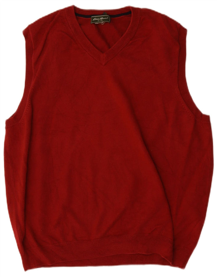 Męski podkoszulek bez rękawów Eddie Bauer w kolorze średniego burgunda, bawełniany