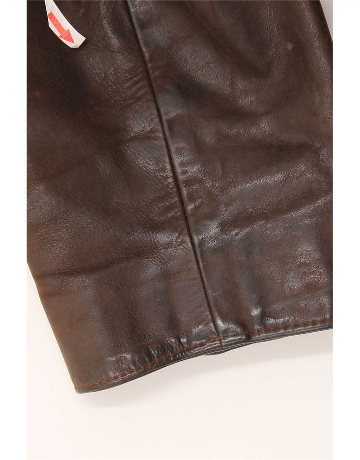 Vintage męska kurtka skórzana UK 36 Small Brown