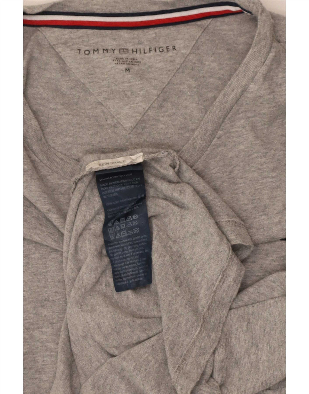 T-shirt męski Tommy Hilfiger z krótkim rękawem i regularnym krojem, średnioszary, bawełniany