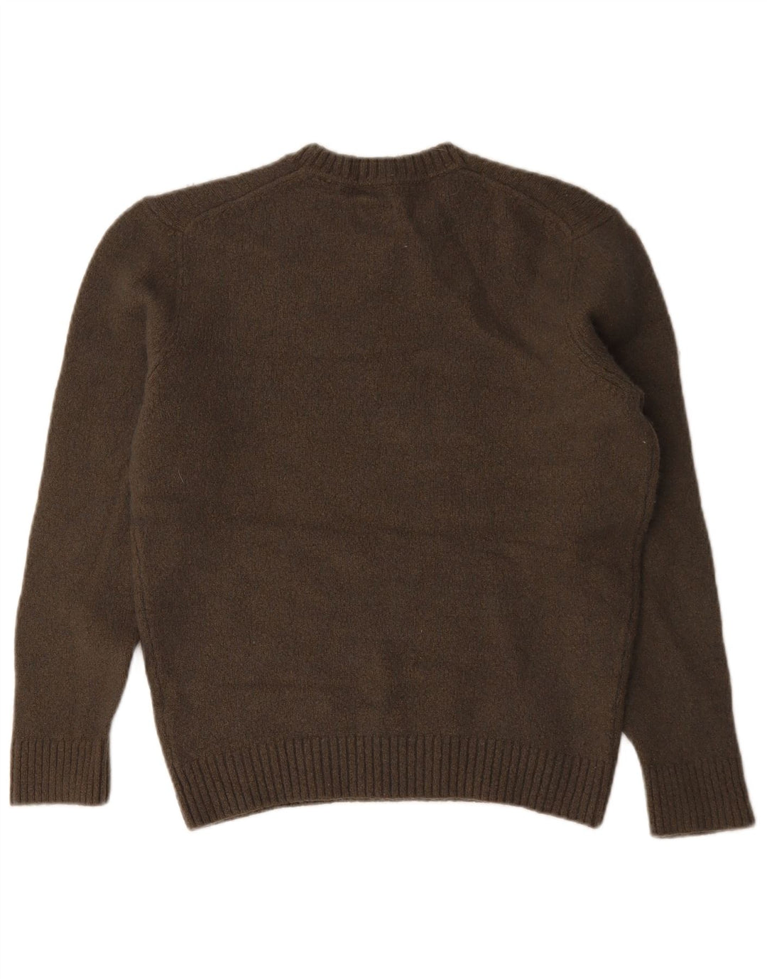 Sweter damski Massimo Dutti z okrągłym dekoltem UK 16, duży, brązowy, wełniany