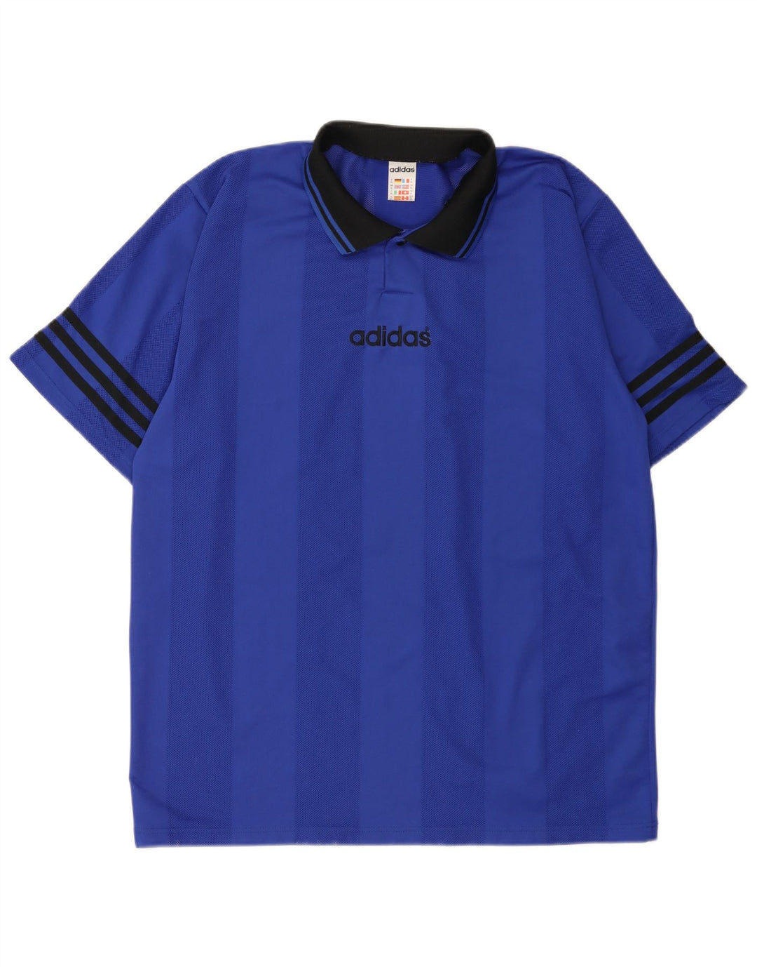 Męska koszulka polo Adidas XL w niebieskie paski z poliestru