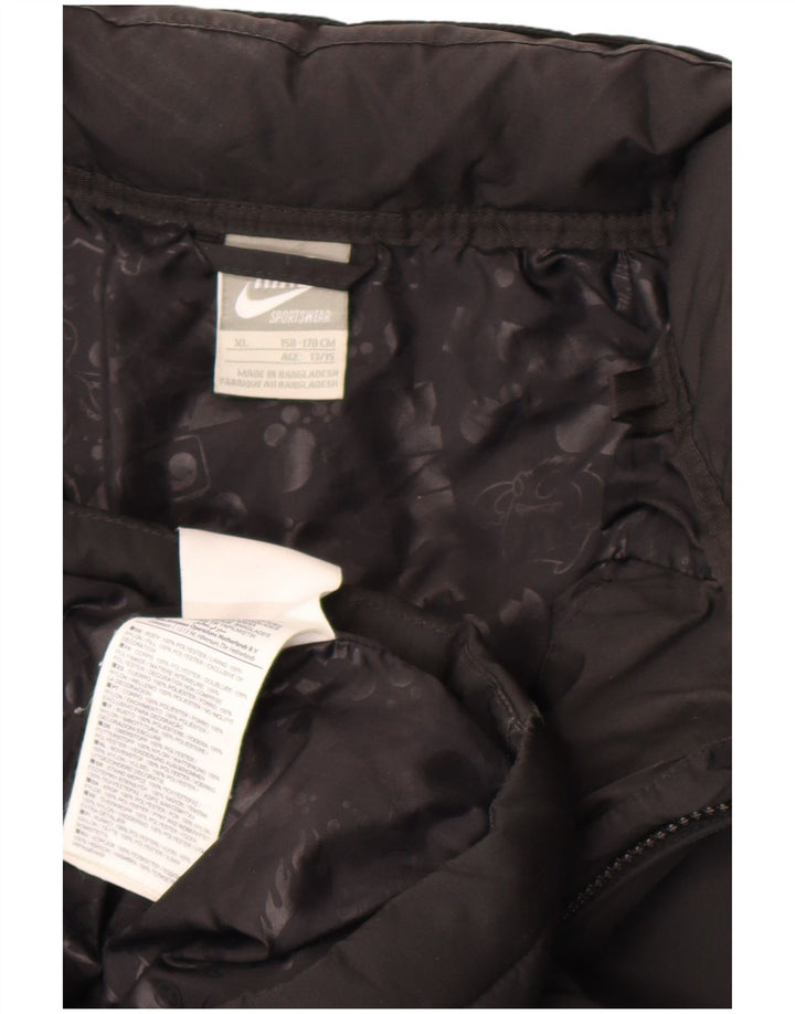 Chłopięca wyściełana kurtka z kapturem i kapturem Nike 13-14 lat XL, czarna, poliestrowa