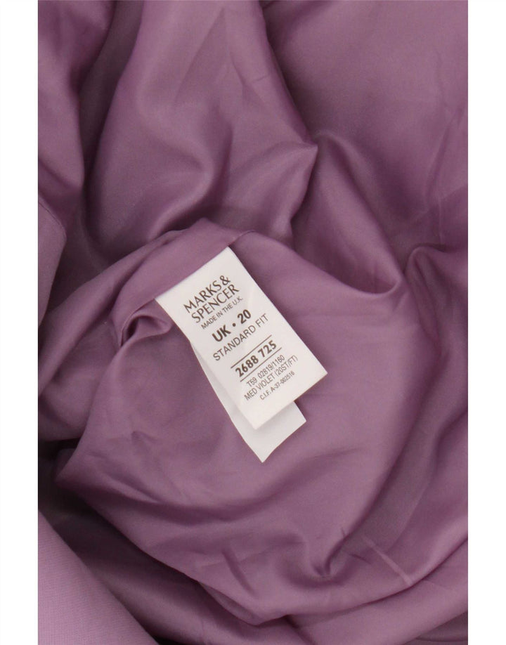 Marks & Spencer Damska marynarka standardowa zapinana na 2 guziki UK 20 2XL Liliowa