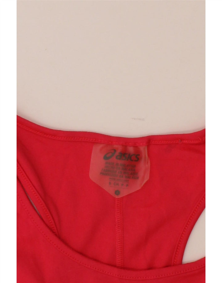 ASICS Womens Vest Top UK 10 Small Red Vintage Asics and Second-Hand Asics from Messina Hembry 