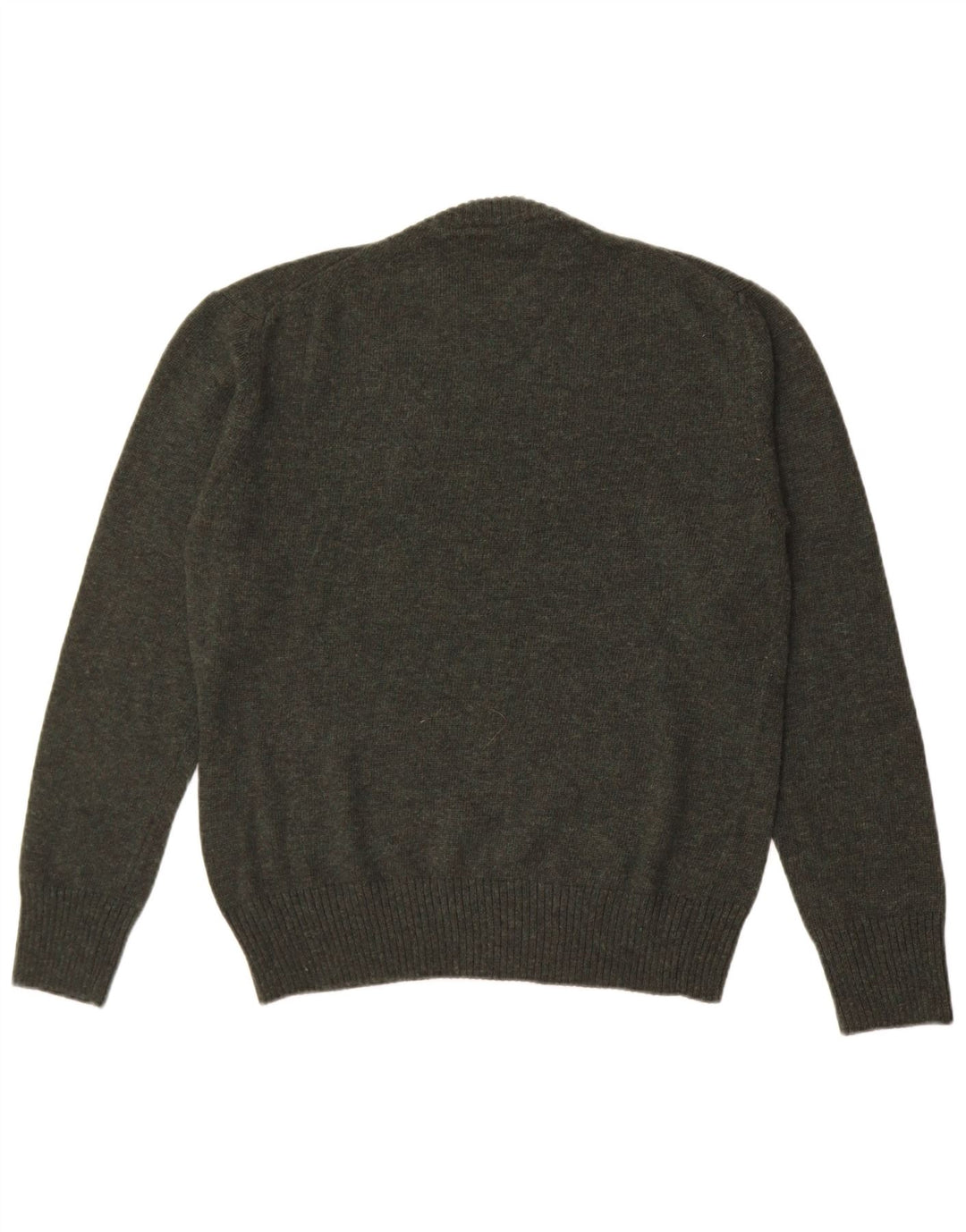 Męski sweter w stylu vintage z okrągłym dekoltem, średnia wełna khaki