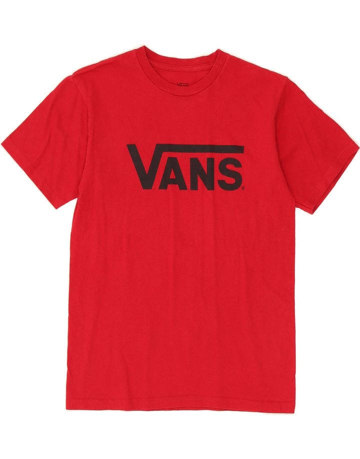 VANS Womens Graphic T-Shirt Top UK 8 Small Red Cotton Vintage Vans and Second-Hand Vans from Messina Hembry 