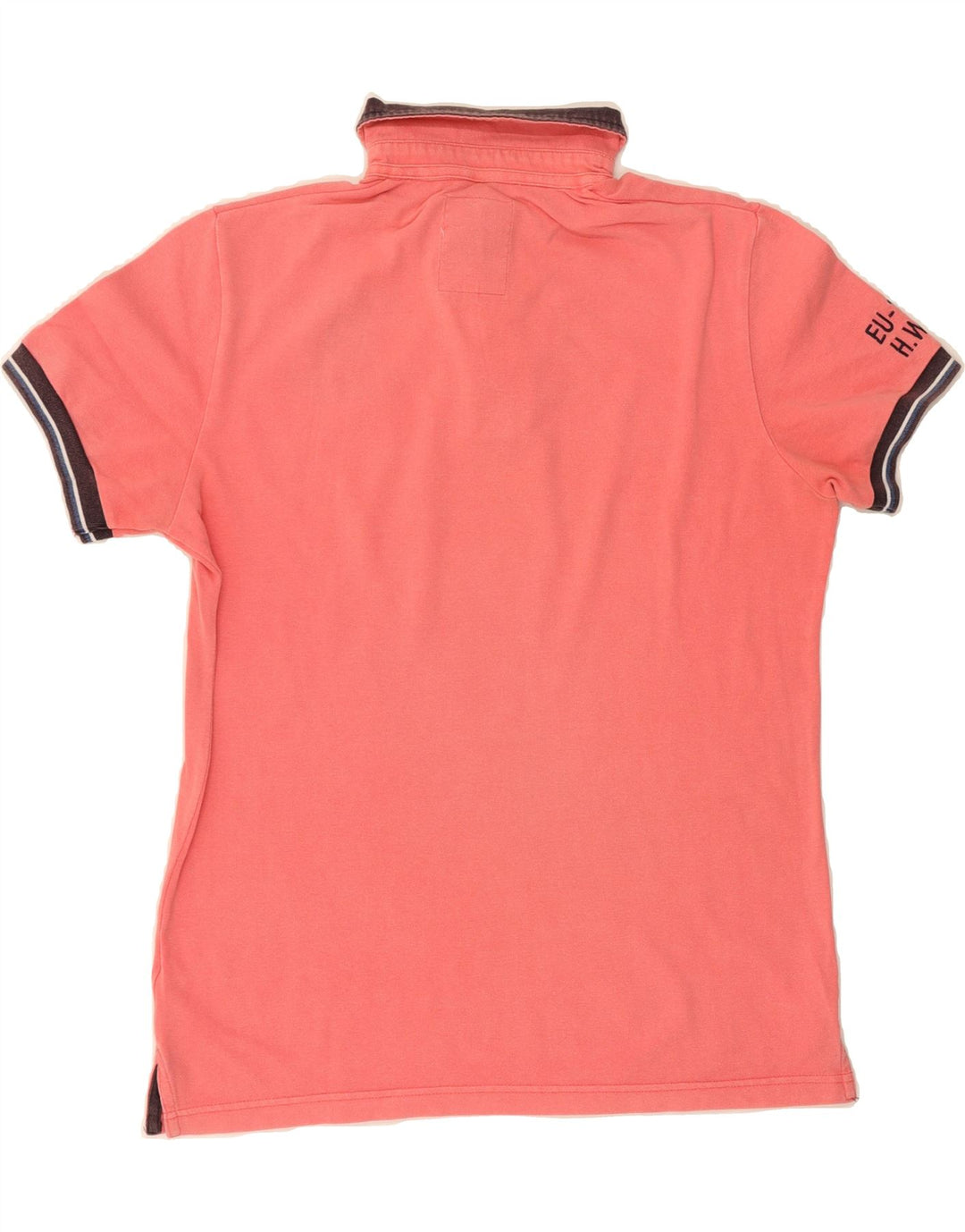 WAMPUM Mens Graphic Polo Shirt Large Pink Cotton Vintage Wampum and Second-Hand Wampum from Messina Hembry 